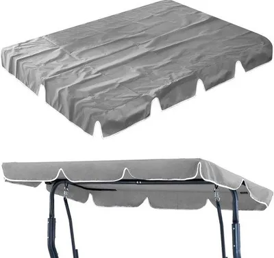 Produktbild von Unyqoos® Ersatzdach für Schaukelbank mit 2 Verbindungskanälen, 600D-Gewebe mit PolyurethanBeschichtung, wasserabweisend & UV-Schutz, 180 x 110 / 210 x 145 cm