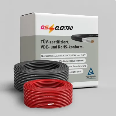 Productafbeelding van Zonnekabel 6 mm², getest, 50 m (rood)