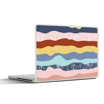 Produktbild von MuchoWow® Laptop Aufkleber Sticker Cover Design - Linien - Kinder 30x22 cm - Laptop-Sticker