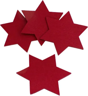 Produktbild von Oblique Unique 4 Filz Untersetzer Sterne Glasuntersetzer Weihnachtsdeko Ø 20cm - rot