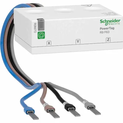 Produktbild von SCHNEIDER ELECTRIC Schneider PowerTag Resi9 Flex F63, R9M70 3P+N, Verbindung mit Wiser Gateway
