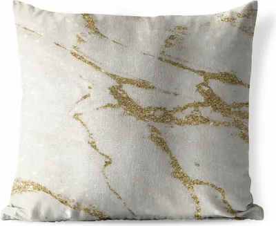 Produktbild von MuchoWow® Outdoor Kissen - Marmor - Muster - Gold - 60x60 cm - Wetterfest - Lounge Kissen - Dekoration - Schlaf Kissen