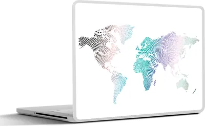 Produktbild von MuchoWow® Laptop Aufkleber Sticker Cover Weltkarte - Abstrakt - Farben - Kinder - Jungen - Mädchen 40x30 cm - Laptop Dekoration - Selbstklebend