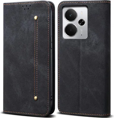 Obrázek produktu pro Pouzdro pro Realme 14, Kožené Peněženkové Pouzdro s Magnetickým Uzavíráním a Stojánkem černé