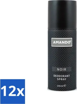 Image de Amando - Noir - Déodorant - Spray - 150 ml - pack économique - 12 pièces