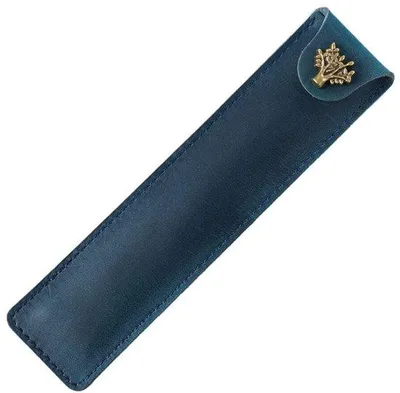 Produktbild von Leder-Etui mit Druckknopf, schwarz, für Stifte, Kugelschreiber, Bleistifte