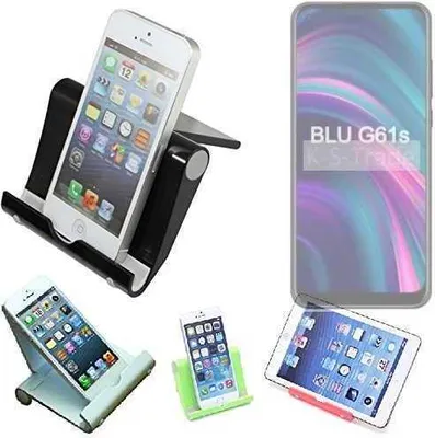 Produktbild von K-S-Trade Handy-Ständer kompatibel mit BLU G61s faltbarer Tischständer Smartphone Tablet Halterung Reise