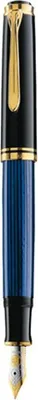 Produktbild von PELIKAN Füllhalter Souverän M600 schwarz-blau, F-Goldfeder,hochwertiger Kolbenfüllhalter im Geschenk-Etui, 995316