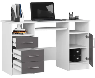 Produktbild von Schreibtisch mit Schubladen | Bürotisch | Tastaturablage