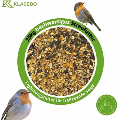 Produktbild von KLASEBO karma dla ptaków 25 kg, karma dla dzikich ptaków 4 pory roku mieszanka premium