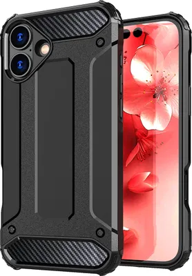 Produktbild von Robuste Hybrid Armor Schutzhülle für iPhone 16 - Schwarz