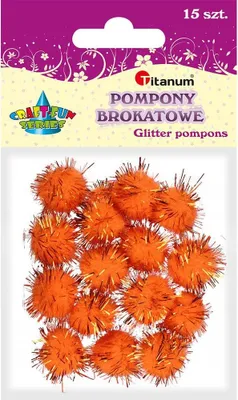 Produktbild von Glitzerbommeln 18mm 15 Stück Titanorange