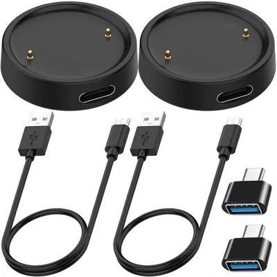 Productafbeelding van USB Oplaadkabel voor Amazfit Active 2/Bip 6 - Type-C Oplaaddock (2 Pack, 60cm)