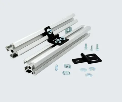 Produktbild von Scharnier Komplettset Metall für 30x30 und 30x60 Nut 8 Aluprofil- Inkl. Verschraubung
