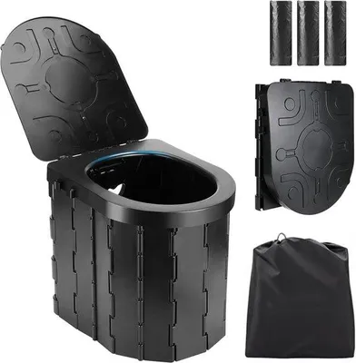 Productafbeelding van Campingtoilet, mobiel toilet, complete set, scheidingstoilet, opvouwbaar campingtoilet voor kamperen