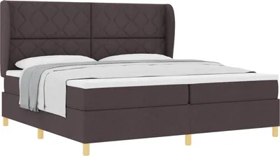 Obrázok produktu pre Posteľ s pružinovým rámom Tmavohnedá 200 x 200 cm látka