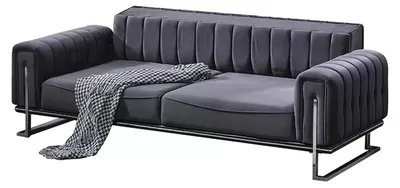 Produktbild von Polstermöbel Sofa Dreisitzer Couch Grau Moderne Wohnzimmer Design