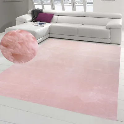 Zdjęcie produktu dla Dywan Shaggy do salonu miękki z wysokim i długim włosiem flokati do łazienki do prania w kolorze różowym rozmiar - 240 x 340 cm