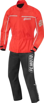 Obrázek produktu pro FC-Moto Urban Rain Kit – dvoudílná motocyklová nepromokavá kombinéza, černá/červená, velikost L