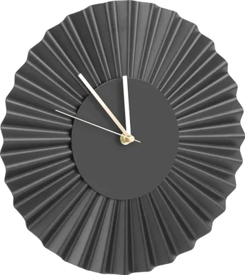Produktbild von Design Edelstahl Fächer Wanduhr Metall Wanduhr Welle Schwarz