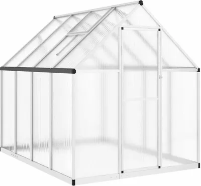 Obrázok produktu pre vidaXL Skleník so základovým rámom strieborný 224x169x195cm hliník