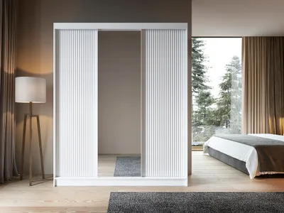 Obrázok produktu pre Priestranná šatníková skriňa Biancco III so zrkadlom - 180 cm