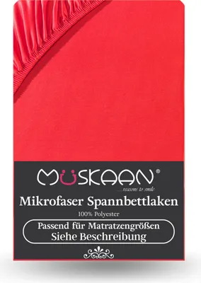 Produktbild von Mikrofaser Spannbettlaken 180x200 cm - 200x220 cm + 40 cm Boxspringbett Laken rot