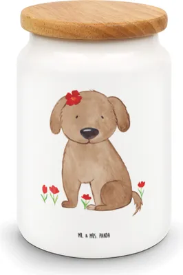Produktbild von Mr. & Mrs. Panda Snackdose Hund Dame - Weiß - Geschenk, Dose, Hundemama, Keksdose, Kaffeedose, Aufbewahrungsdose, Hunderasse, Liebe, Vorratsbehälter, Hunde, behälter