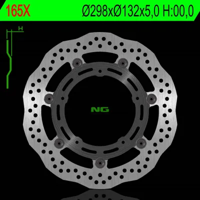 Produktbild von Ng Bremsscheibe Vorne Für Yamaha Mt-03, Mt 09, Xs R 900, Xv 1900, Xv1700, R6 03-04, R3,R25 (298X132X5,0Mm) (5X8,5Mm)