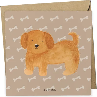 Produktbild von Mr. & Mrs. Panda Grußkarte Hund Flauschig - Hundeglück - Geschenk, Hunde, Klappkarte, Süß, Glückwunschkarte, Sprüche, faltkarte, anlasskarte, Hundeliebe, doppelkarte