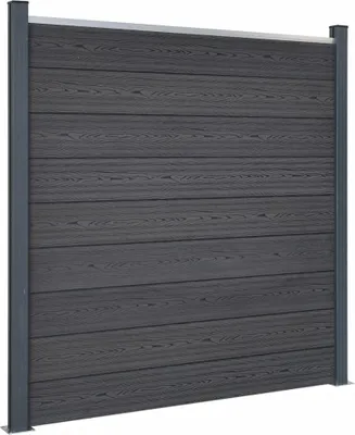 Image de Ensemble de panneaux de clôture gris 180x186 cm WPC