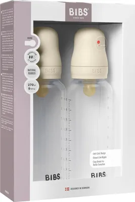 Produktbild von BIBS Flasche - Medium Flow - 2 Stück - 270 ml - Latex - Ivory | Fläschchen