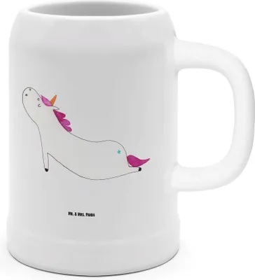 Produktbild von Mr. & Mrs. Panda Krug Einhorn Yoga - Weiß - Geschenk, Deko, Süß, Namaste, Entspannung, Humpen, Steingutkrug, Seidel, Sport, Bierbecher, Einhörner, Trinkkrug