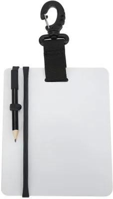 Productafbeelding van Duikschrijfplankje, klein formaat (127x153 mm) - Professionele onderwatersteen met pen en draaiende grip