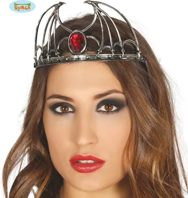 Produktbild von Tiara der bösen Königin Vampir-Accessoire silber-rot