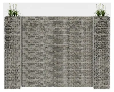 Produktbild von Gabione 260x40x180 cm Gabionenkorb Steingabionen Gabionenwand Steinkorb Wand Drahtkorb Dekorative Zäune