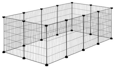 Produktbild von Tierkäfig / Auslauf 143x71x46 cm – Gehege für Hund, Kaninchen, Schwarz