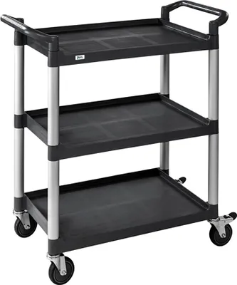 Produktbild von Kongamek Kunststoffwagen in schwarz 625x415mm Ladefläche mit 3 Etagen