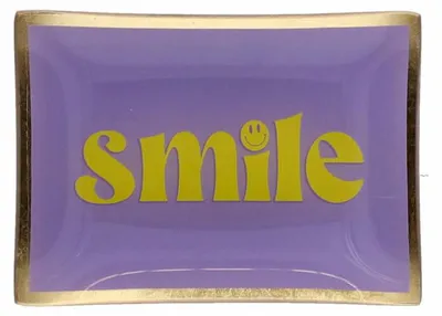 Immagine prodotto di Gift Company Glasteller Love Plates M, Smile, Dekoteller, Ablage, Glas, Lila / Gelb, , 10 x 14.2 cm, 1213504014