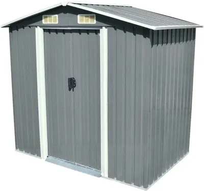 Image de Abri de stockage pour jardin Métal Gris 204 x 132 x 186 cm