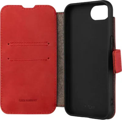 Obrázek produktu pro Pouzdro na mobilní telefon s klopou pro iPhone 16e, Fixed ProFit, červené