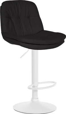 Produktbild von CLP Barhocker Laurel Stoff höhenverstellbar und drehbar schwarz Material Gestell Metall matt weiss