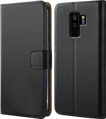 Produktbild von Handy Tasche für Samsung Galaxy S9 Plus Schutzhülle Bookstyle Etui Klapphülle Wallet Flip Cover Case Schwarz