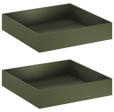 Obrázok produktu pre Dva kusy záhradných kvetináčov, olivovo zelená farba, rozmer 80 x 80 x 20 cm