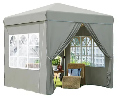 Produktbild von Gazebo Zelt, UV-Schutz, Einfache Montage, Hellgrau, 248X248X270 cm