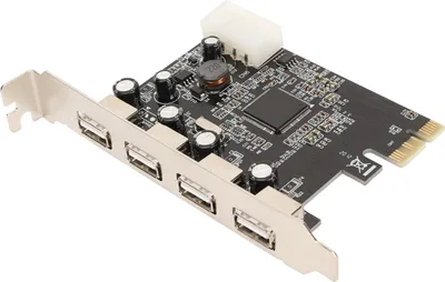 Produktbild von PCIe zu USB2.0 Erweiterungskarte 4 Ports 4 Pin Power 480Mb/s Einfache Installation USB 2.0 Erweiterungskarte für Desktop-Gehäuse