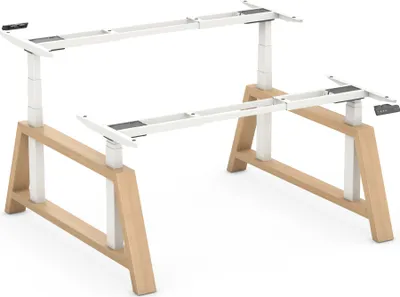 Produktbild von Doppelt Sitz-Steh-Schreibtisch, Ergonomischer Schreibtisch für zwei, Höhenverstellbarer Schreibtisch, Zwei-Personen-Elektroschreibtisch, Doppelschreibtisch mit Memory-Funktion, Duo-Schreibtisch, Doppelte Arbeitsstation