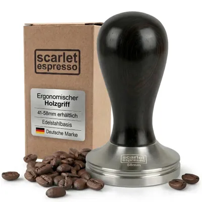 Espresso-Tamper Classic, 58 mm, Edelholz, schwarz