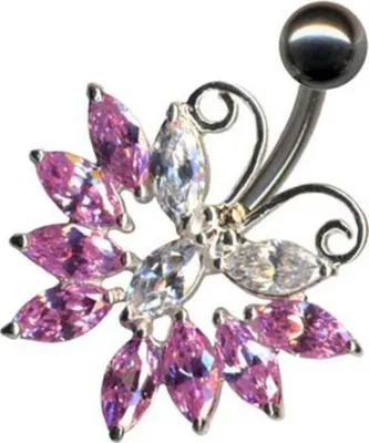 Produktbild von Bauchnabelpiercing: Bauchnabel Piercing Schmuck Schmetterling