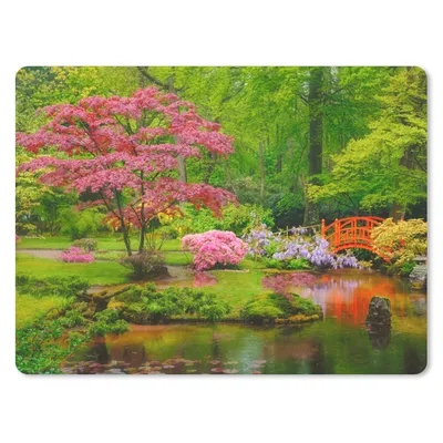 Produktbild von MuchoWow® Mauspad Mousepad Brücke - Japanisch - Botanisch - Bäume - Blumen 40x30 cm - Mousepads - Maus Mat - Pad - Mausunterlage - Anti Rutsch